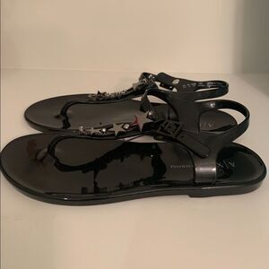 ARMANI EXCHANGE Rubber Thong Sandals EU 37 US 6.5 Star & Rhinestone Details